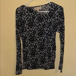 Michaels Black and Gray Leopard Print Top